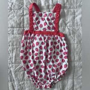 Baby Boden Strawberry Woven Bubble Romper Cottagecore - 18-24 months